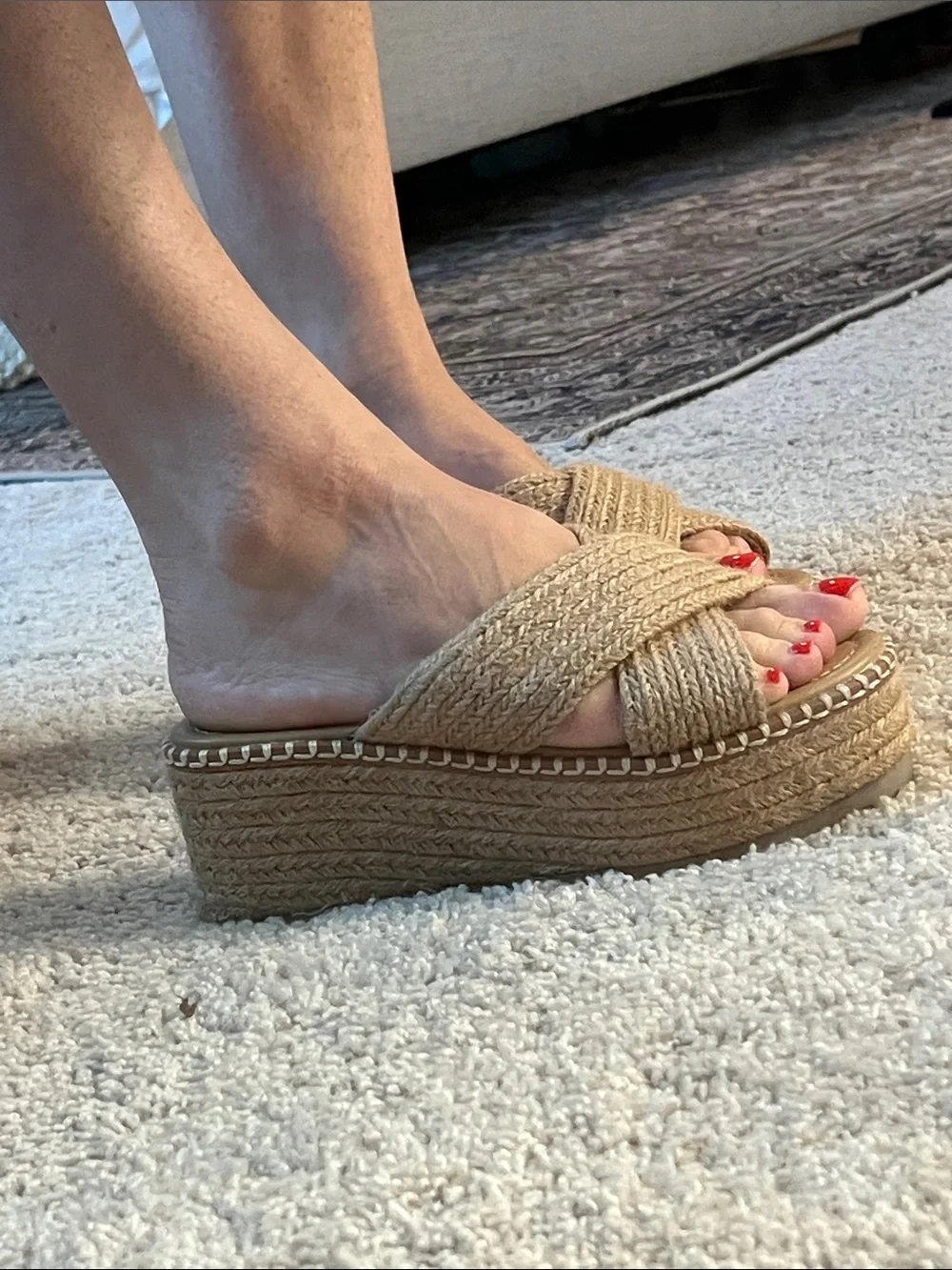 Soda Woven Platform Slide Sandals (NWOT)